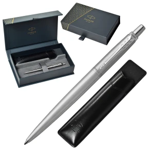 Zestaw Parker Jotter Stainless Steel CT długopis z etui skórzanym