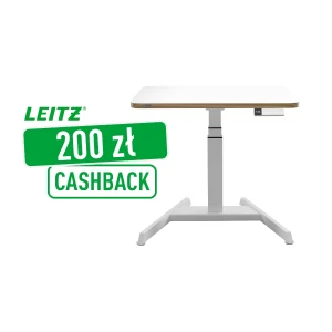  Małe biurko Leitz Ergo do pracy w pozycji siedzącej i stojącej, z elektryczną regulacją wysokości 
