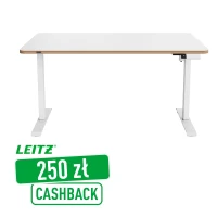 Biurko elektryczne 140x80 cm Leitz Ergo do pracy w pozycji siedzącej i stojącej 