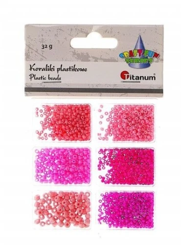 Koraliki Titanum Craft-Fun 32 g, różowe 