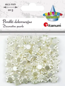 Koraliki perełki Titanum Craft-Fun różyczki białe, 12 mm 