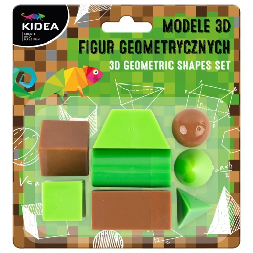 Modele 3D figur geometrycznych Kidea, 8 sztuk