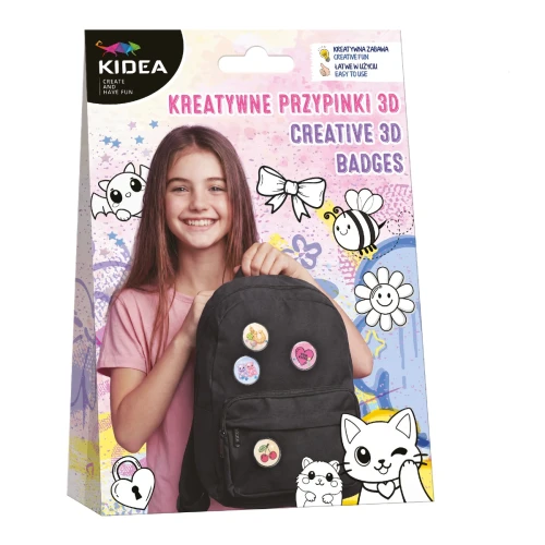 Kreatywne przypinki 3D Kidea, zestaw do ozdabiania