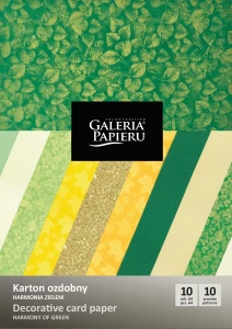 Karton ozdobny A-4 Galeria Papieru mix Harmonia Zieleni, 10 arkuszy
