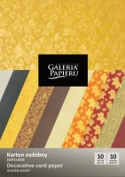 Karton ozdobny A-4 Galeria Papieru mix Złote Liście, 10 arkuszy 
