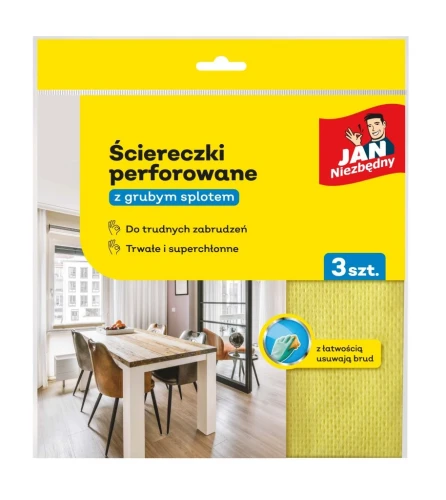 Ściereczki perforowane z grubym splotem Jan Niezbędny, 3 sztuki
