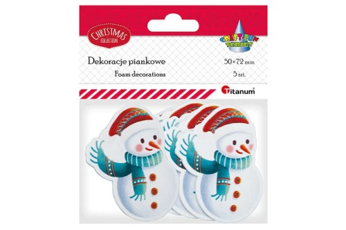 Naklejki piankowe Titanum Craft-Fun Bałwanki, 5 sztuk