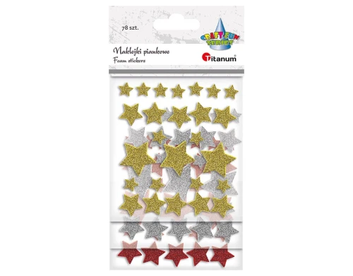 Naklejki piankowe Titanum Craft-Fun Gwiazdki, 35 sztuk 