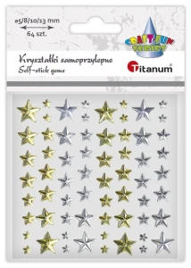 Kryształki Titanum Craft-Fun Series samoprzylepne gwiazki, 64 sztuki