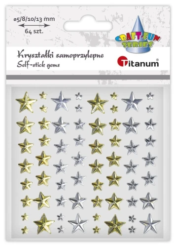 Kryształki Titanum Craft-Fun Series samoprzylepne gwiazki, 64 sztuki