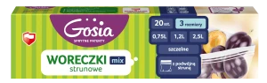 Woreczki śniadaniowe Gosia z suwakiem 3 rozmiary, 20 sztuk 