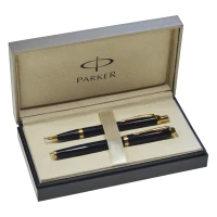 Zestaw Parker IM Black Lacquer GT pióro i długopis