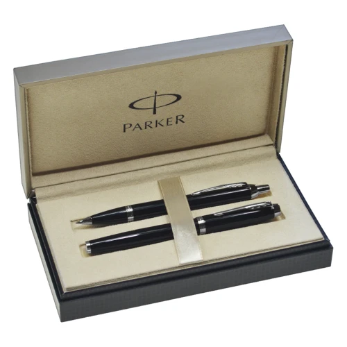 Zestaw Parker IM Black Lacquer CT pióro i długopis