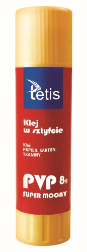 Klej biurowy Tetis PVP, w sztyfcie, 8g
