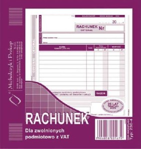 Rachunek dla zwolnionych z VAT /230-4