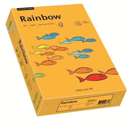 Papier kolorowy Rainbow A-4 80g/m², 500 arkuszy, jasny pomarańczowy  (R22)