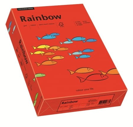 Papier kolorowy Rainbow A-4 160g/m², 250 arkuszy, ciemny czerwony (R28)