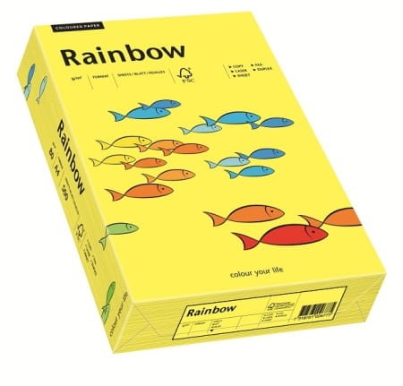 Papier kolorowy Rainbow A-4 80g/m², 500 arkuszy, słoneczny żółty (R14)