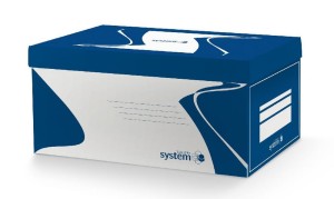 Pudło do archiwum VauPe, z wiekiem, biało-niebieski