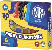 Farby plakatowe Astra 6 kolorów w tubie 30 ml