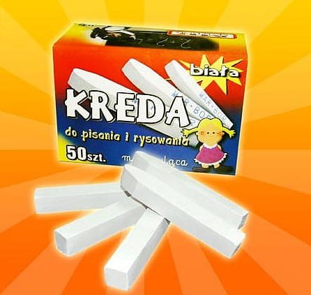 Kreda biała, długa, 50 sztuk