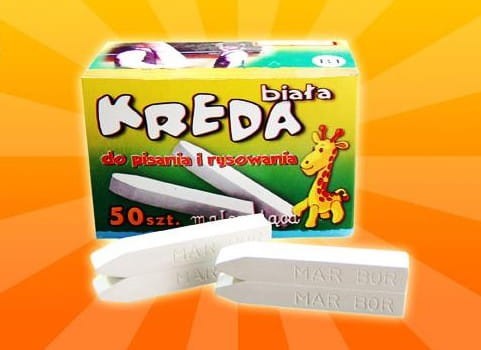 Kreda biała, krótka, 50 sztuk