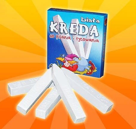 Kreda biała, krótka, 6 sztuk