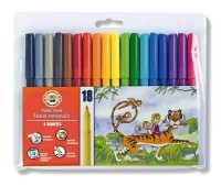 Flamastry Koh-I-Noor, 18 kolorów, zmywalne