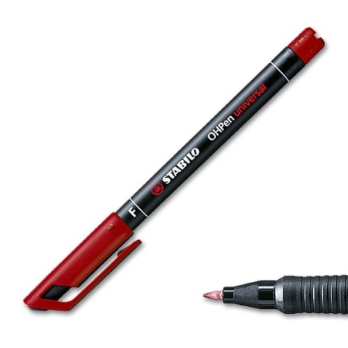 Foliopis Stabilo OHPen, F, czerwony