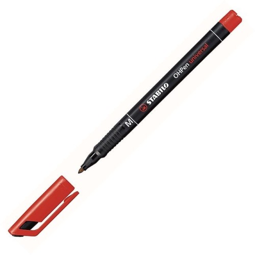 Foliopis Stabilo OHPen, M, czerwony