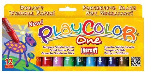 Farby tempera Playcolor w sztyfcie, 12 kolorów