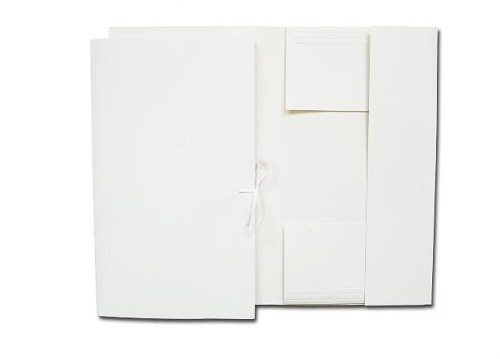 Teczka wiązana Barbara Lux, A-4, kartonowa, 250g/m2, biała