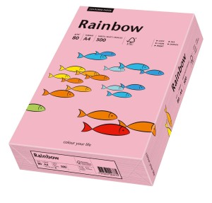 Papier kolorowy Rainbow A-4 80g/m², 500 arkuszy, różowy (R55)