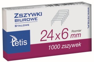 Zszywki Tetis 24/6 GZ101-A, 1000 sztuk
