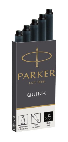 Naboje do pióra wiecznego Parker, czarne, 5 sztuk