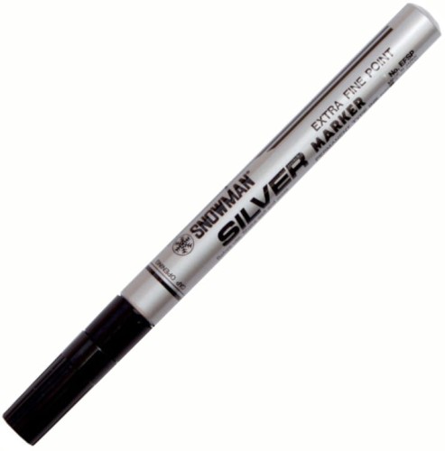 Marker olejowy Snowman EFSP, cienki, srebrny