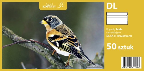Koperta D-L biała samoklejąca (50 sztuk)