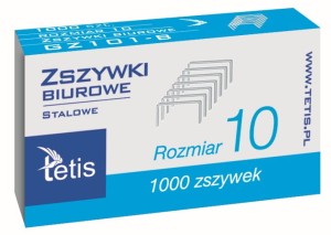 Zszywki Tetis małe 10  GZ101-B, 1000 sztuk