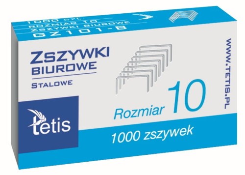 Zszywki Tetis małe 10  GZ101-B, 1000 sztuk