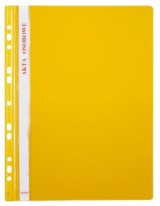 Skoroszyt plastikowy na akta osobowe Biurfol A-4, żółty