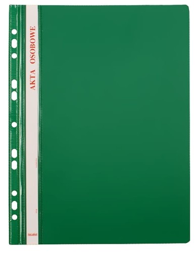 Skoroszyt plastikowy na akta osobowe Biurfol A-4, zielony