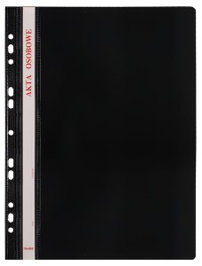 Skoroszyt plastikowy na akta osobowe Biurfol A-4, czarny