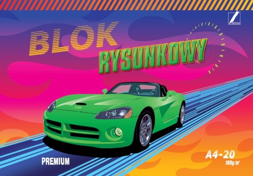 Blok rysunkowy A-4, Premium, biały, 100g