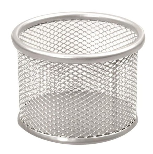 Kubek na długopisy Tetis, srebrny, druciany