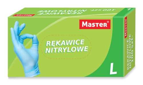 Rękawice diagnostyczne nitrylowe, (100 sztuk), rozmiar L