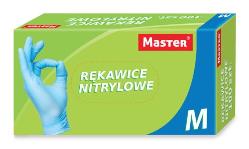Rękawice diagnostyczne nitrylowe, (100 sztuk), rozmiar M