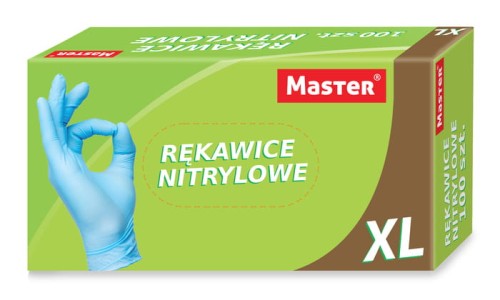 Rękawice diagnostyczne nitrylowe, (100 sztuk), rozmiar XL