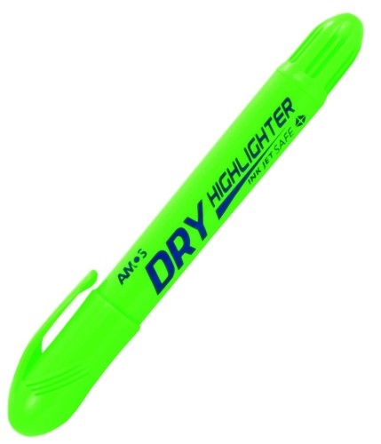 Zakreślacz Amos, suchy, wykręcany, zielony