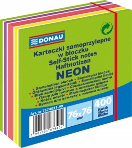 Notes samoprzylepny Donau,76x76mm  zielony, 400 kartek