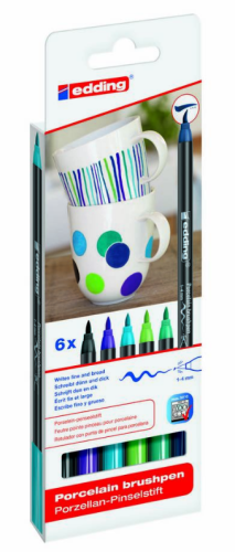 Pisaki Edding cold, do szkła ceramiki porcelany, 6 kolorów